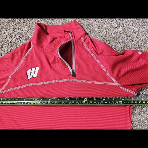 Wisconsin Badgers Columbia Athletic Womens Small Red 1/4 Zip - Picture 2 of 11